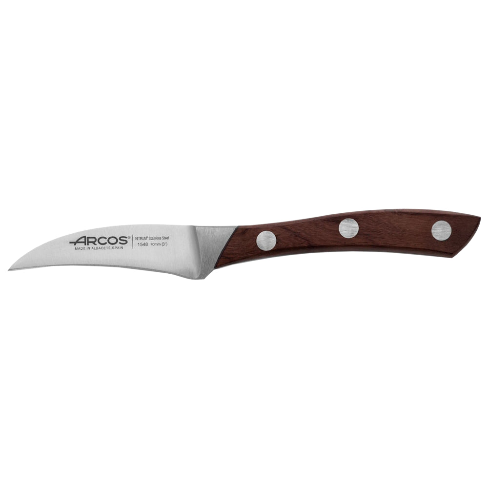 Couteau d'office Natura Manche Palissandre Arcos Rivets en acier inoxydable, garantie haute résistance à la corrosion.